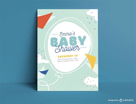 Descarga Vector De Plantilla De Invitación De Baby Shower