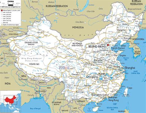 Road Map Of China Physical Political And Road Maps Of China Atlas