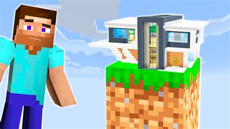 Building House In One Block Minecraft Youtube