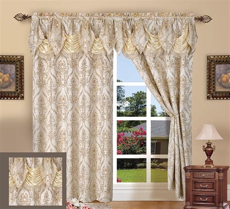 Elegant Comfort Beautiful Design Jacquard Look Curtain Panels 55 X 84