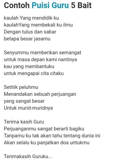 Puisi 4 Bait 4 Baris Tentang Guru Terbaru