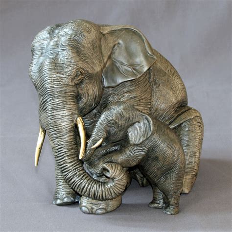 Maybe you would like to learn more about one of these? Bronze ELEPHANT "Elephant Mama and Baby" Figurine Statue ...