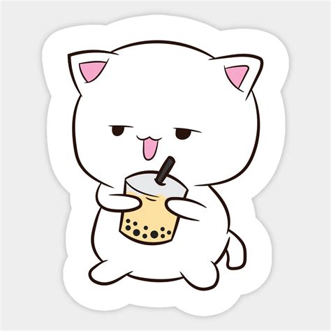 Boba Cat With Boba Tea Cat Drinking Bubble Tea Japanese Cat By