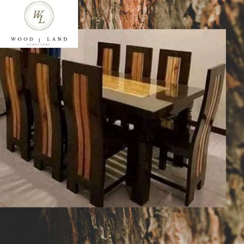 8 Seaters Solid Mahogany Wood Dining Table Set Shopee Philippines