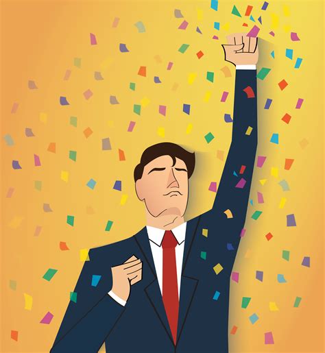 Businessman Celebrating A Successful Achievement Business Concept
