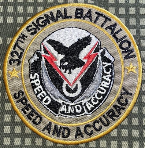 Us Army 327th Signal Battalion Speed And Accuracy Patch Decal Patch