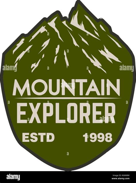 Mountain Explorer Emblem Template With Mountain Peak Design Element