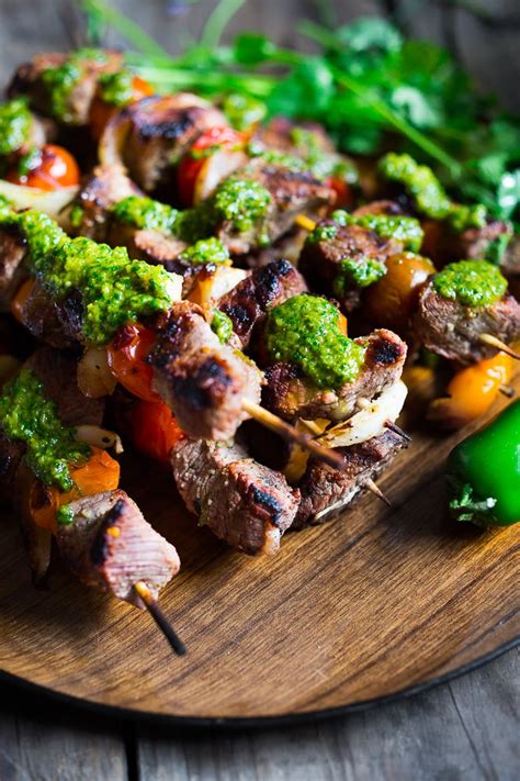 I came up with this recipe because i wanted to use the cilantro on hand for my korean street corn with lime. Grilled Chilean Beef Kabobs with Chimichurri Sauce ...