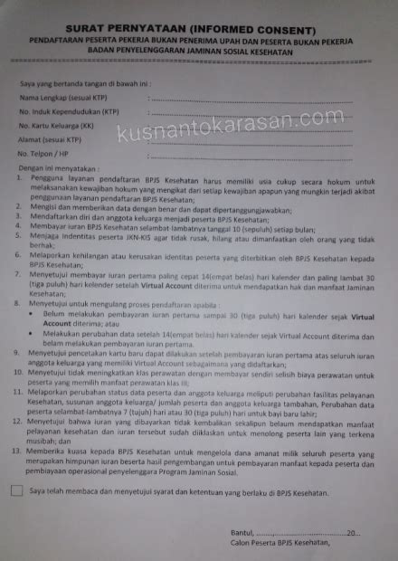 Contoh Surat Kuasa Untuk Bpjs Kesehatan