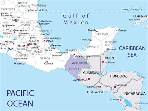 Map Of Chiapas In Mexico