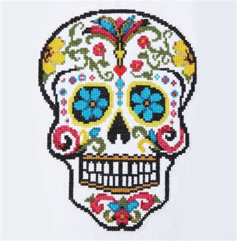 You can now download a pdf of the. A Mexican sugar skull cross stitch design, as seen in ...