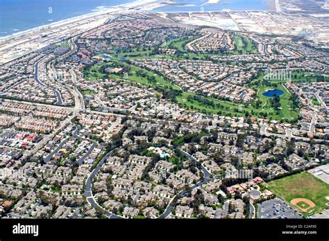 Aerial View Long Beach California Stock Photo Alamy