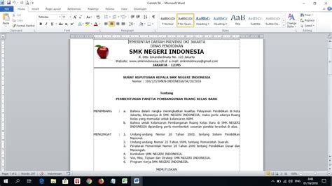 Cara Membuat SK atau Surat Keputusan - YouTube