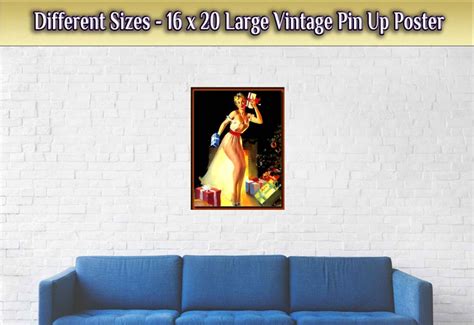 Pin Up Girl Poster Xmas Presents Gil Elvgren Vintage Art Etsy