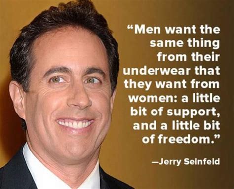 A Man Wearing A Suit And Tie With A Quote From Jerry Seinfield On It