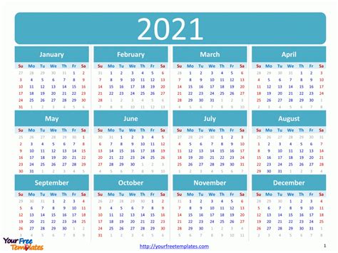 Free Downloadable Editable 2021 Calendar Templates Calendar