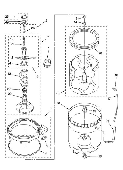 Agitator Basket And Tub Parts Diagram Parts List For Model My XXX Hot