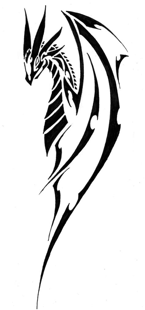 Simple Tribal Dragon Tattoo Clipart Best