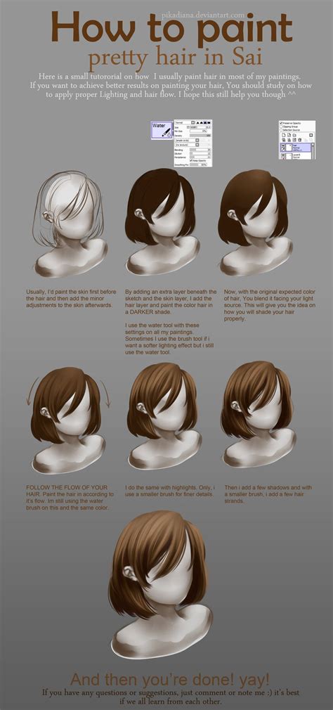 Tutorial How To Paint Purrty Hair With Sai By Pikadiana On Deviantart