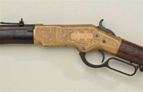 Engraved Winchester Model 1866 Lever Action Rifle Signed Ju For