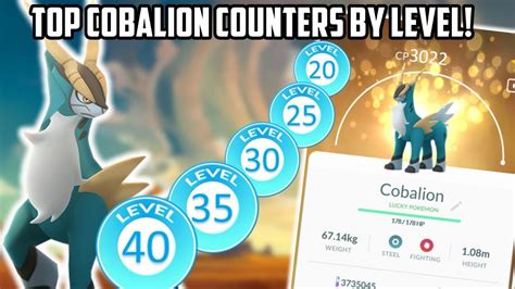 Top Cobalion Counters By Level In Pokemon Go Youtube