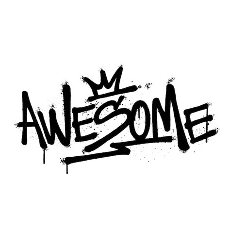 Premium Vector Graffiti Spray Paint Word Awesome Isolated Vector