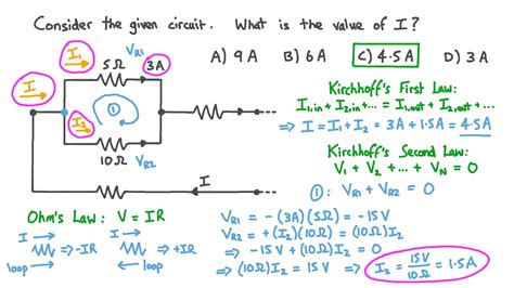 Question Video Using Kirchhoffs Laws To Calculate Current In A Circuit Nagwa