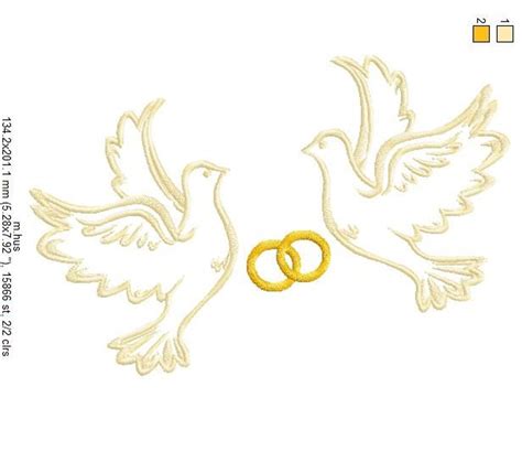 Wedding Doves Rings Machine Embroidery Designs Instantly Etsy