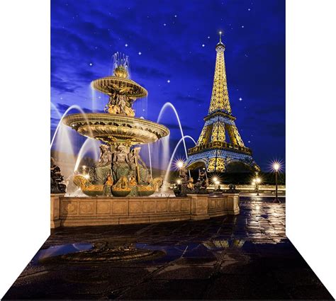 Photography Backdrop With Floor Paris Fountain With