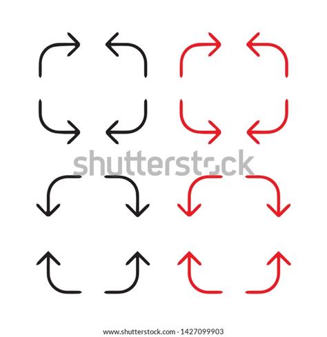 Black Red Circle Vector Arrows Stock Vector Royalty Free 1427099903