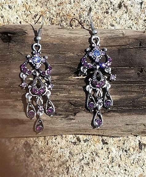Purple Chandelier Earrings By Kalypsocirkus On Etsy