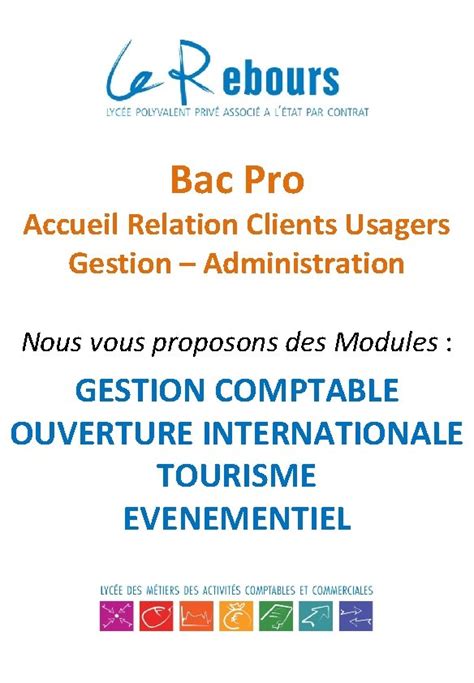 Bac Pro Accueil Relation Clients Usagers Gestion Administration