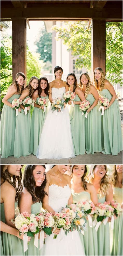 These Peach And Green Wedding Bouquets By Melissatimm Are Perfect Up