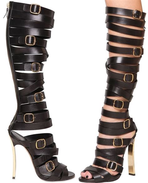 newest fashion sexy women cross tied buckle strap high boots cut outs gladiator knee high zipped
