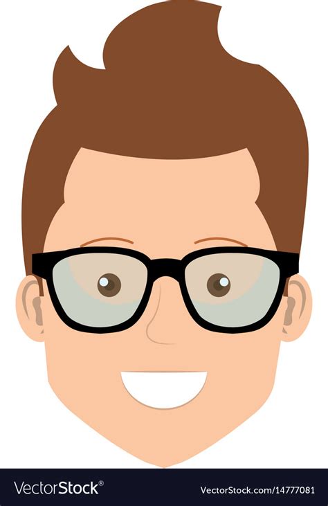 Young Man Head Avatar With Glasses Royalty Free Vector Image