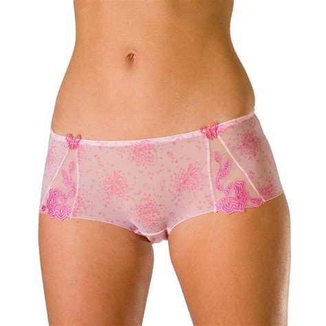 ladies camille pink sheer mesh womens lingerie knickers boxer shorts sizes 8 18
