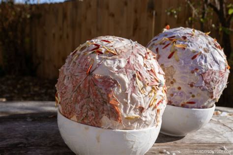 Diy Gorgeous Paper Mache Lanterns With Autumn Leaves Our Days Outside