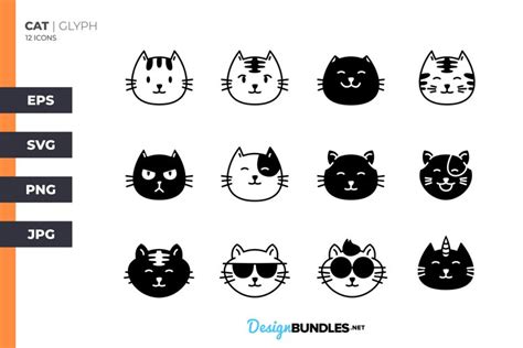 Cat Icons Glyph Style