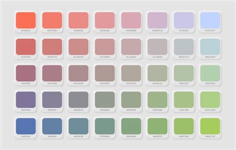 Muestras Del Catálogo De La Paleta De Colores Pantone En Rgb Hex