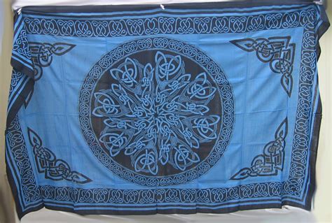 Click on the picture to enlarge! CELTIC Knot MANDALA Blue Wicca Altar Hippie TAPESTRY Wall Hanging Bedspread on Storenvy