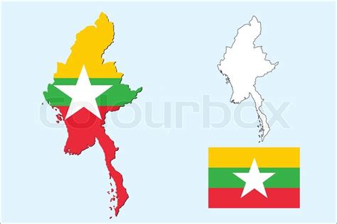 We have 335 free myanmar map vector logos, logo templates and icons. Vector of myanmar map wte the flag | Stock vector | Colourbox