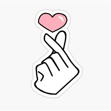 Kpop Korean Finger Heart Pattern Design Sticker For Sale By