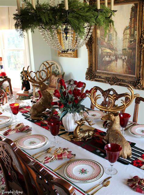 Reindeer Table Decorations Tablescape Tuesday Golden Reindeer Holiday