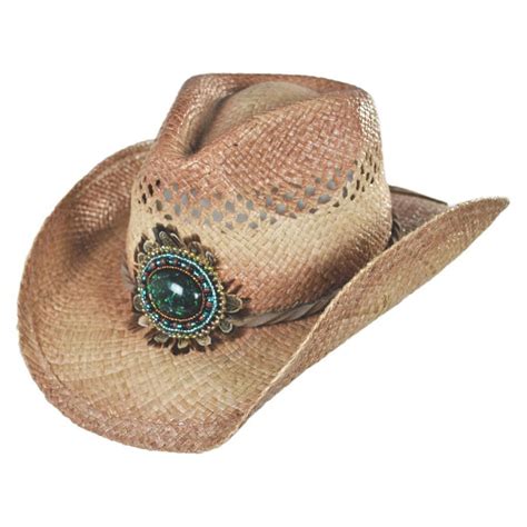 Conner Navajo Bead And Feather Western Hat Straw Hats