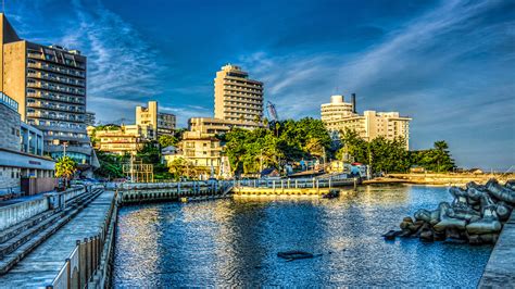 Picture Japan Wakayama Hdr Pier River Cities Building 1366x768