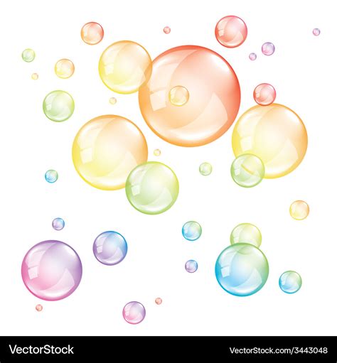 Colored Transparent Bubbles Isolated Royalty Free Vector