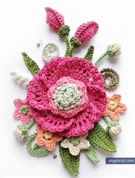 #вязание #ВязаниеКрючком #ВязаныеЦветы | Crochet bouquet ...