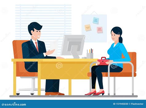 Woman Having A Job Interview Recruiting With Hr Businessman While