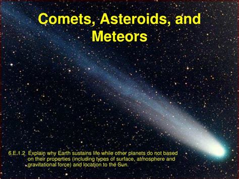 Ppt Comets Asteroids And Meteors Powerpoint