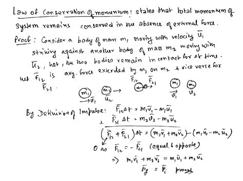 State And Prove The Principle Of Law Of Conservation Of Linear Momentum